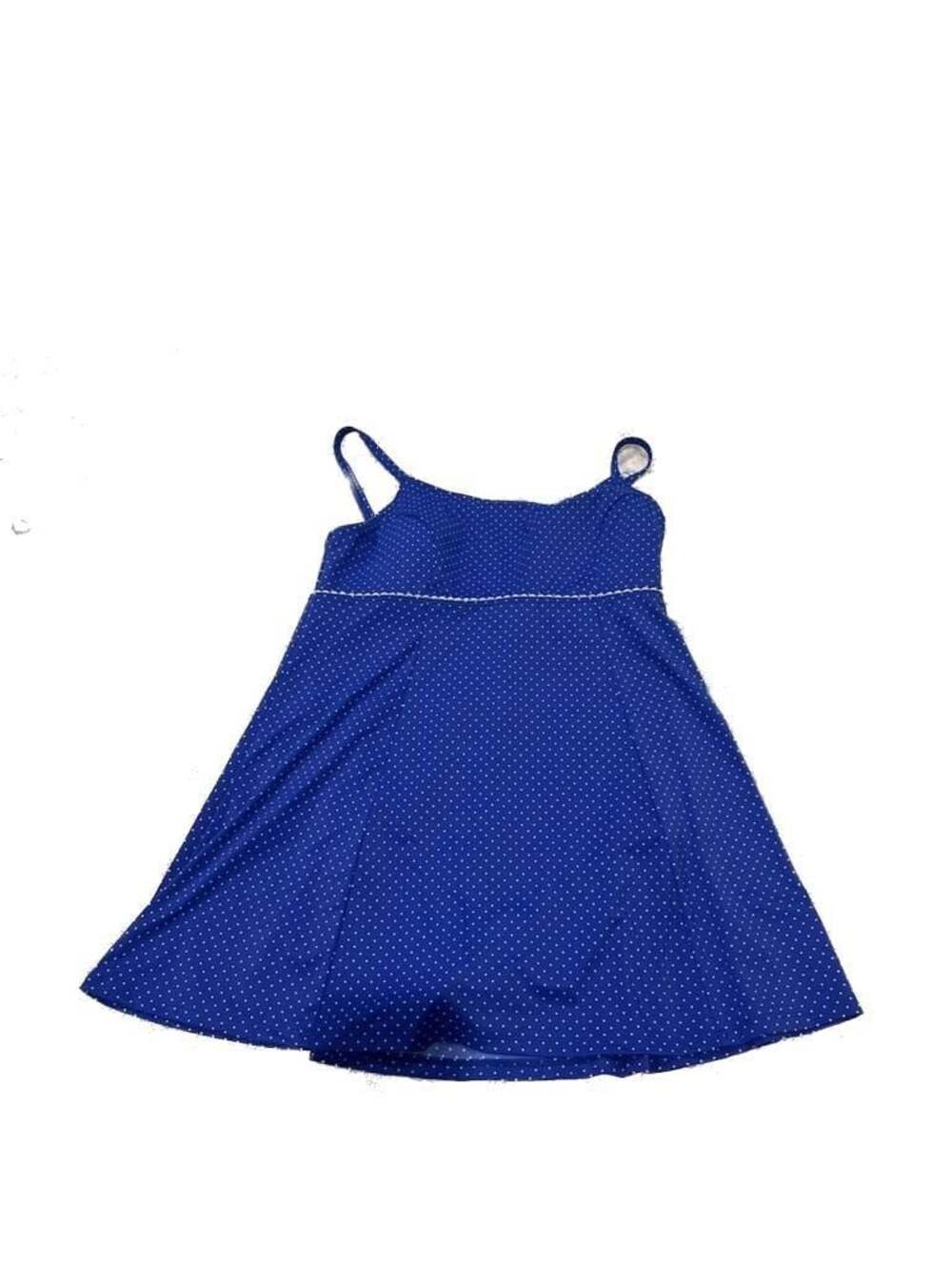 L.L. Bean Women's Blue and White Polka Dot Empire Swim Dress UPF 50+